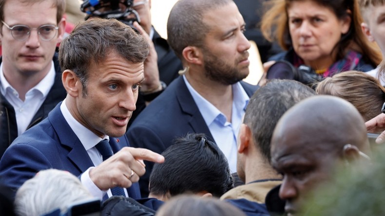 Emmanuel Macron était en déplacement à Denain (Nord), le 11 avril 2022