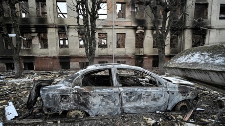 Installation militaire détruite par un raid russe le 1er mars à Brovary en banlieue de Kiev (image d'illustration).