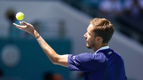 Le joueur russe Daniil Medvedev, numéro 2 mondial, pendant l'open de Miami en mars 2022 (image d'illustration).