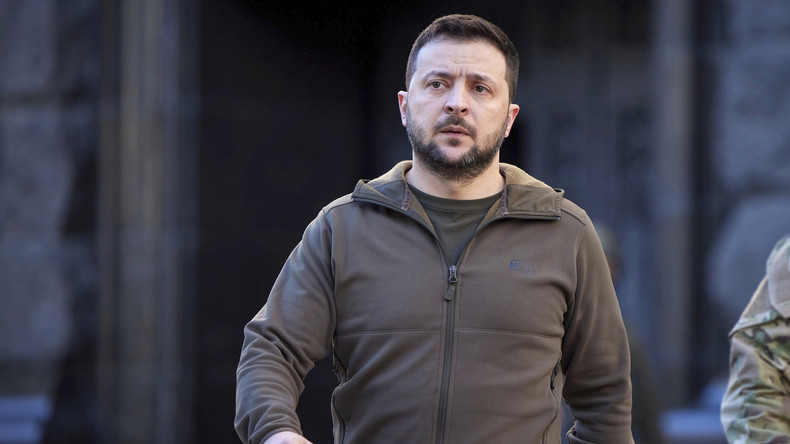 Volodymyr Zelensky avant sa rencontre avec la présidente de la Chambre des représentants des Etats-Unis, à Kiev, le 30 avril 2022 (image d'illustration).