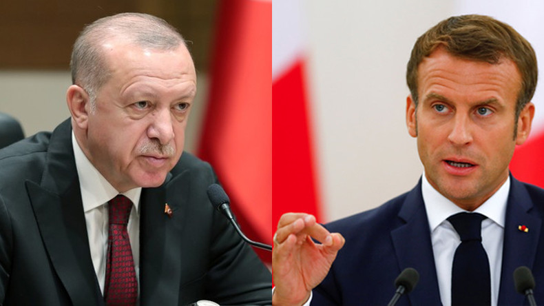 Photomontage d'illustration : Recep Tayyip Erdogan (gauche) et Emmanuel Macron (droite).