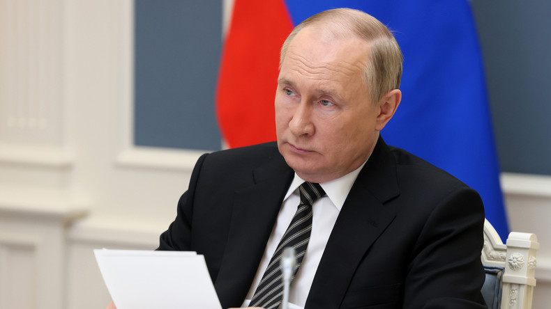 Le président russe Vladimir Poutine participe à une réunion du Conseil économique suprême eurasiatique par vidéoconférence, le 27 mai 2022 (image d'illustration).