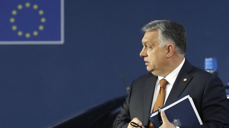 Le Premier ministre hongrois Viktor Orban lors d'un sommet de l'UE à Bruxelles, le 22 octobre 2021 (illustration).