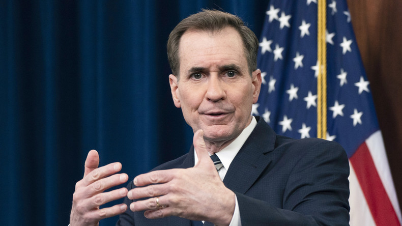 Le porte-parole du Pentagone, John Kirby, lors d'un briefing le 9 mars 2022 (image d'illustration).