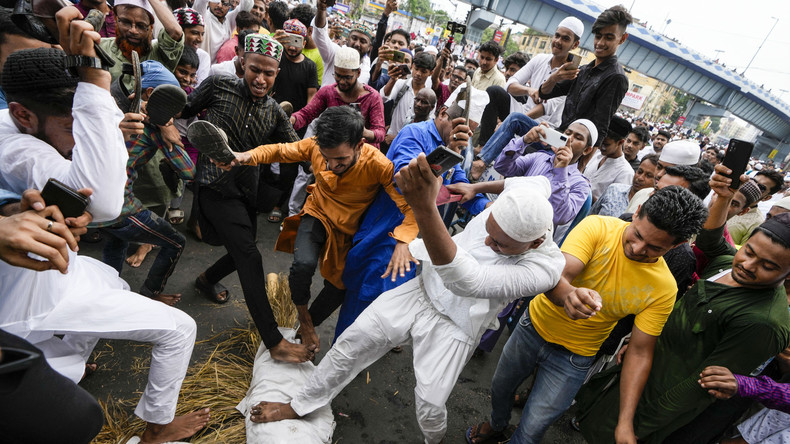 Manifestation de musulmans à Kolkata