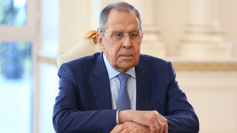 Le ministre russe des Affaires étrangères, Sergueï Lavrov à Bakou le 23 juin 2022.