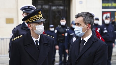 Le préfet de police Didier Lallement et le ministre de l'Intérieur Gérald Darmanin en janvier 2021 (image d'illustration).