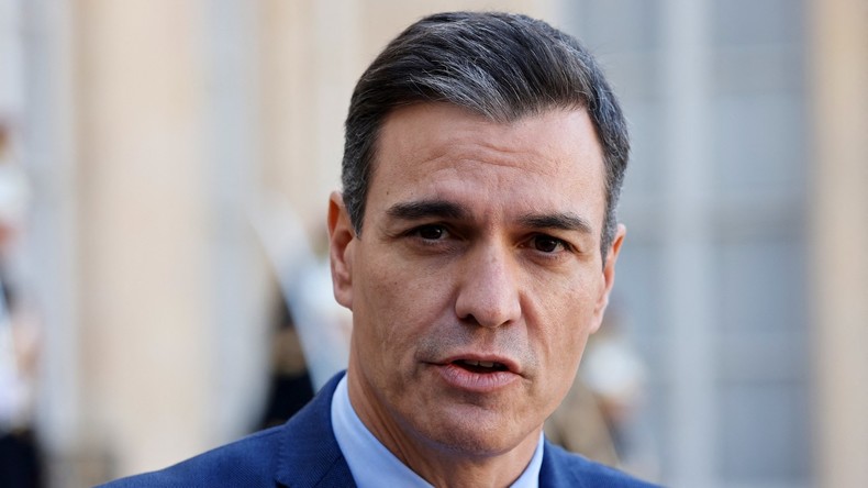 Le Premier ministre espagnol Pedro Sanchez au Palais présidentiel de l'Elysée à Paris, le 21 mars 2022.