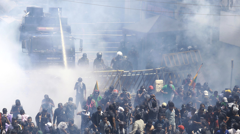 Manifestants à Colombo