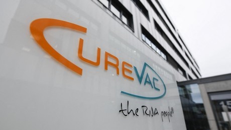 Façade du siège de CureVac à Tubingue en Allemagne (image d'illustration).