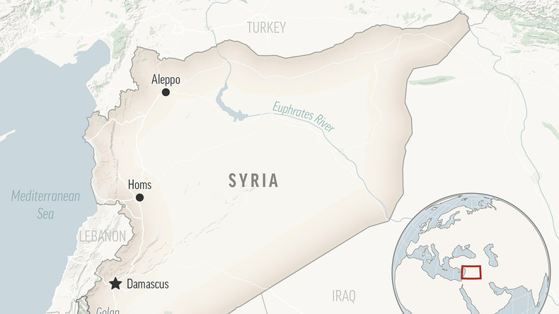 Une carte de localisation de la Syrie avec sa capitale, Damas (image d'illustration).