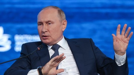 Vladimir Poutine lors du Forum économique oriental tenu à Vladivostok, le 7 septembre 2022 (illustration)