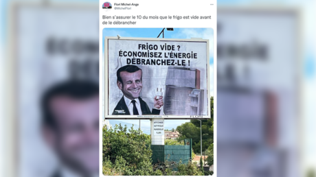 «Frigo vide ? Economisez l’énergie débranchez le !» : L’afficheur varois raille de nouveau Macron