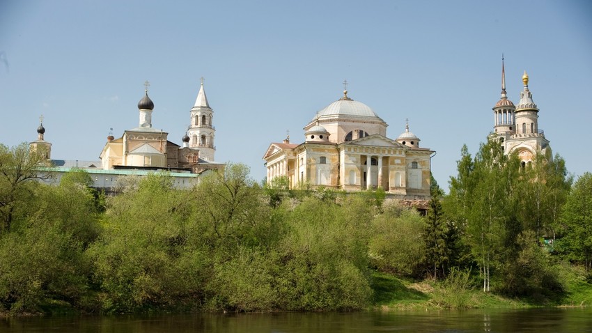 Torzhok. Monastery of Sts. Boris & Gleb. View from east bank of Tvertsa River.  May 14, 2010.
