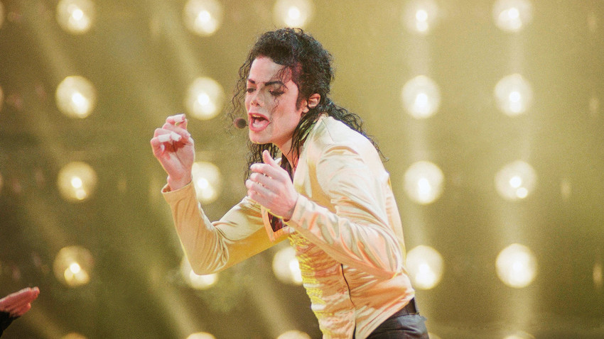 Michael Jackson durante su primer y único concierto en Rusia en el estadio Luzhnikí de Moscú, 13 de septiembre de 1993