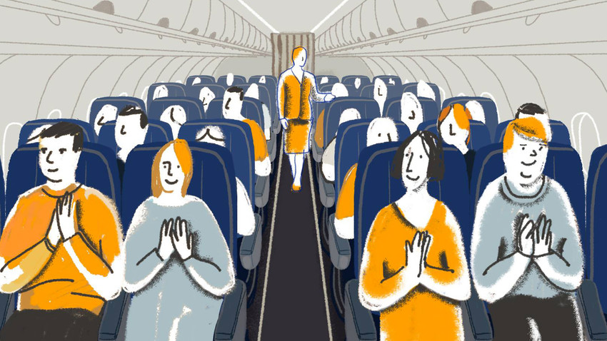 Why do Russians applaud on planes?