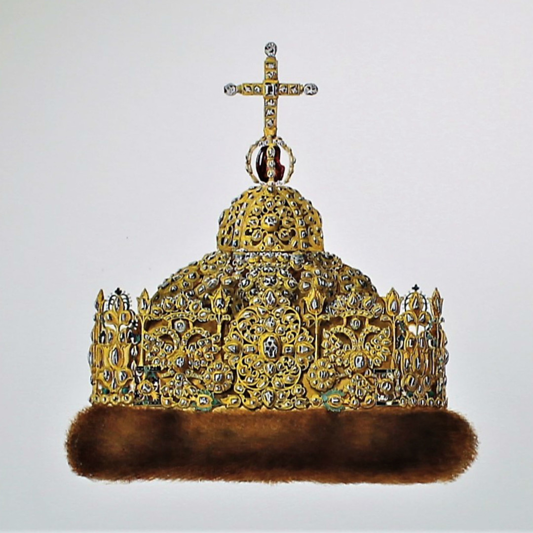 Couronne de diamants du tsar Ivan Alexeïevitch (1682-1687). La couronne de diamants fut fabriquée vers 1687 par les artisans russes de Palais des Armures. 