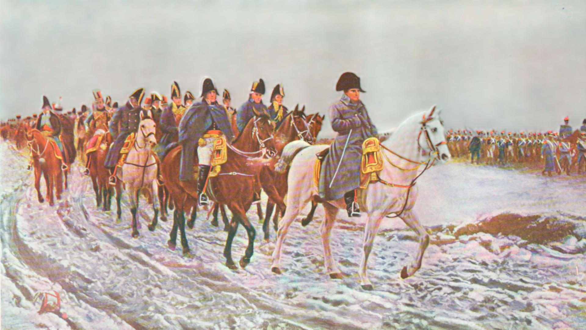 La Grande Armée de Napoleón despues su derrota militar en Rusia, obra de Jean-Louis-Ernest Meissonier