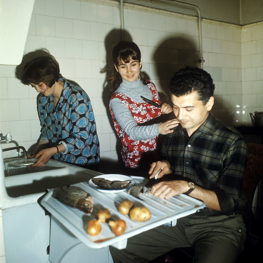 The kitchen at the student dormitory. Moscow State University.