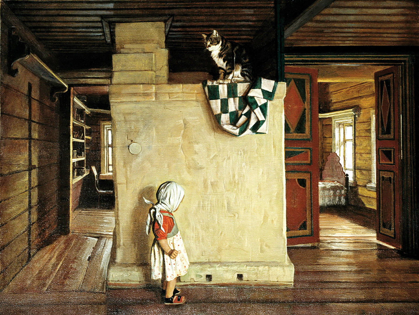 「ラキーティン家族の古い家」、ニコライ・アノーヒン画、1998年