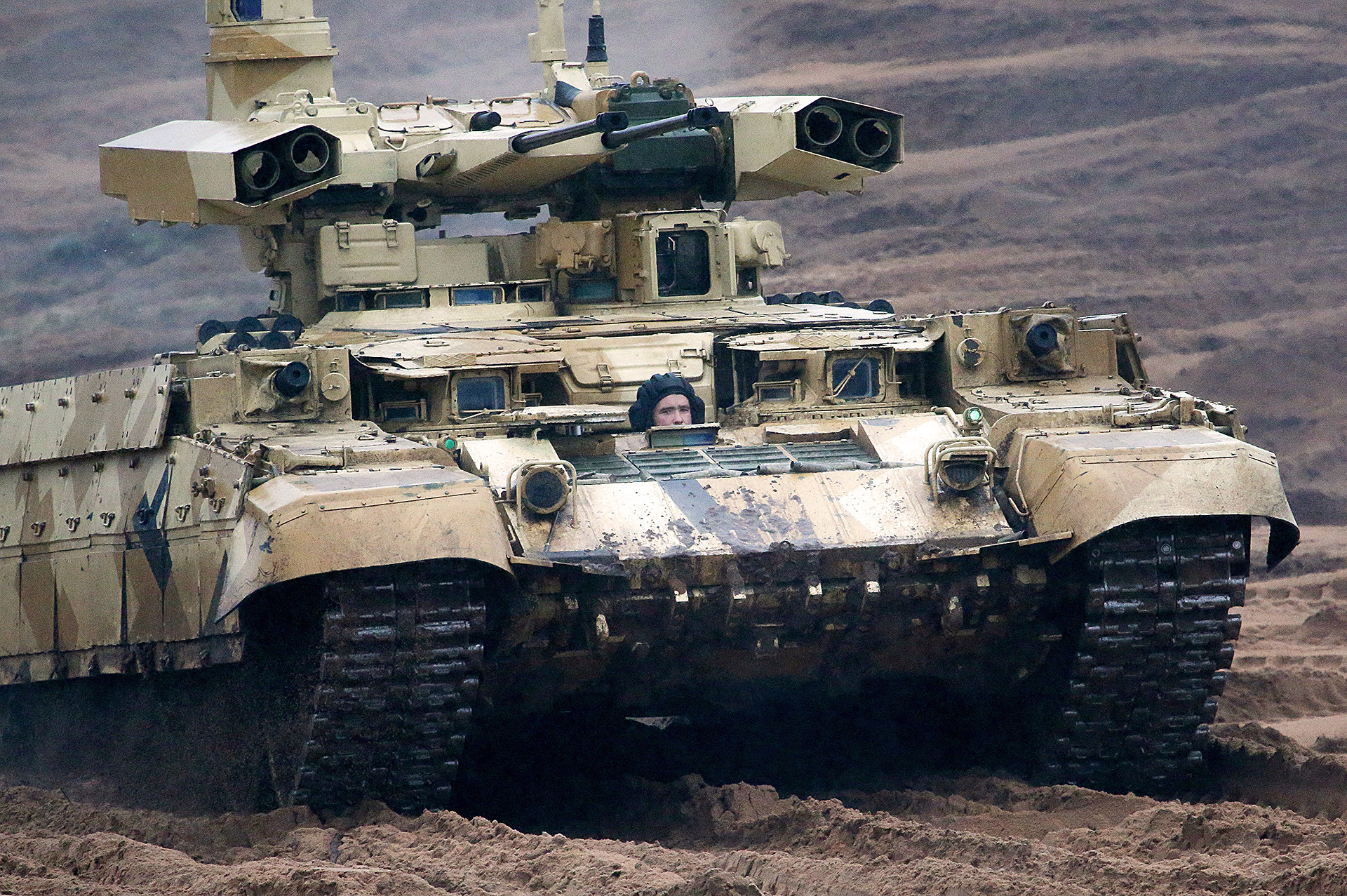 Тешко оклопно борбено возило за подршку тенкова „Терминатор 2“ на војној вежби „Запад 2017“, коју су заједнички извеле оружане снаге Русије и Белорусије.