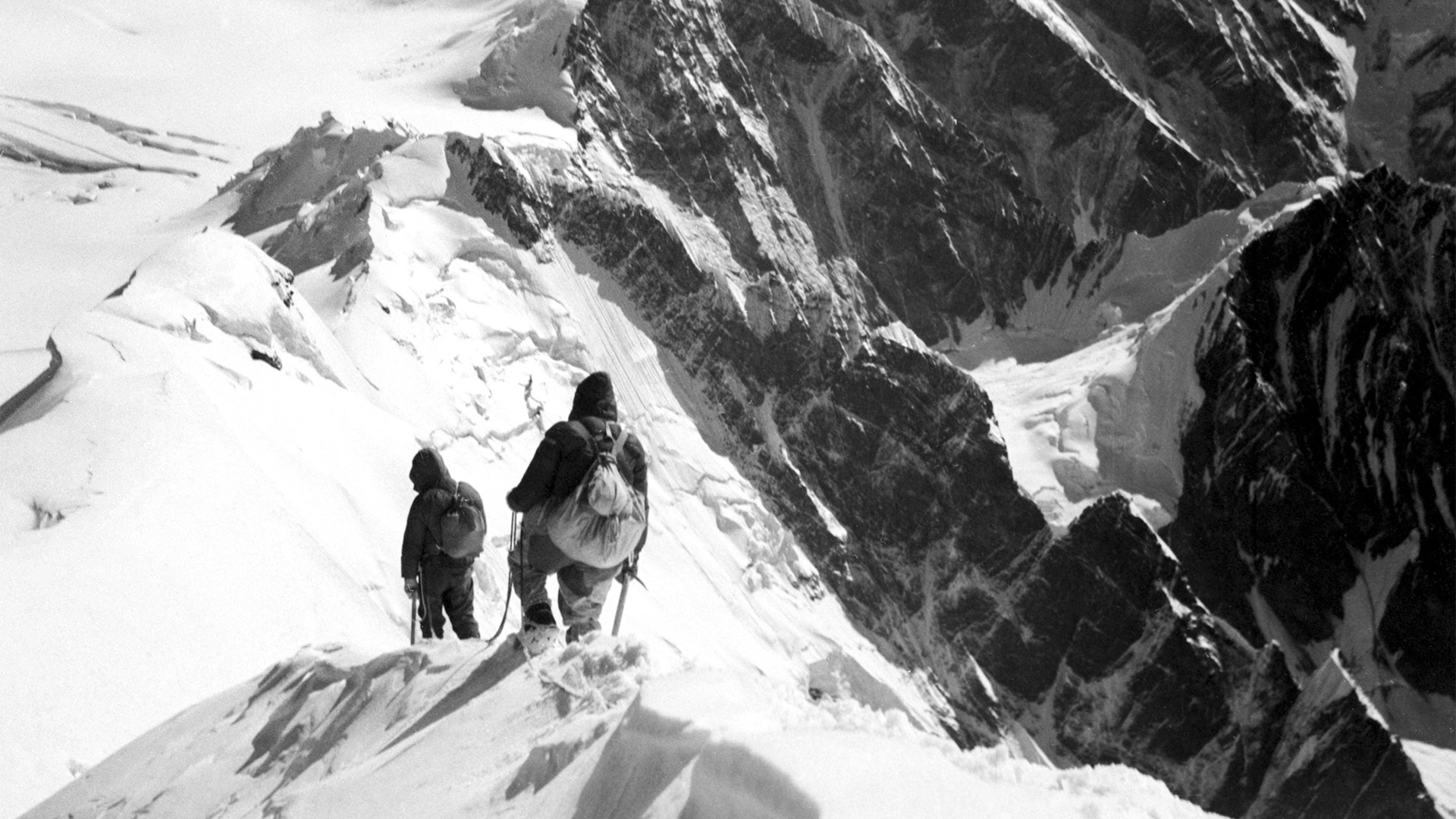 "In 1932 two alpinist groups came across a mysterious peak undocumented by previous expeditions - 7,495 m above sea level."