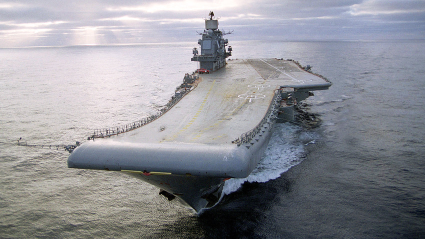 Each new Russian aircraft carrier will be defended by a whole squadron of battleships and submarines. 
