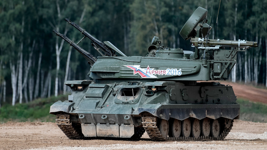 A ZSU-23-4 "Shilka" during a military machine demonstration at the Alabino training ground held as part of the international military-technical forum ARMY-2016.