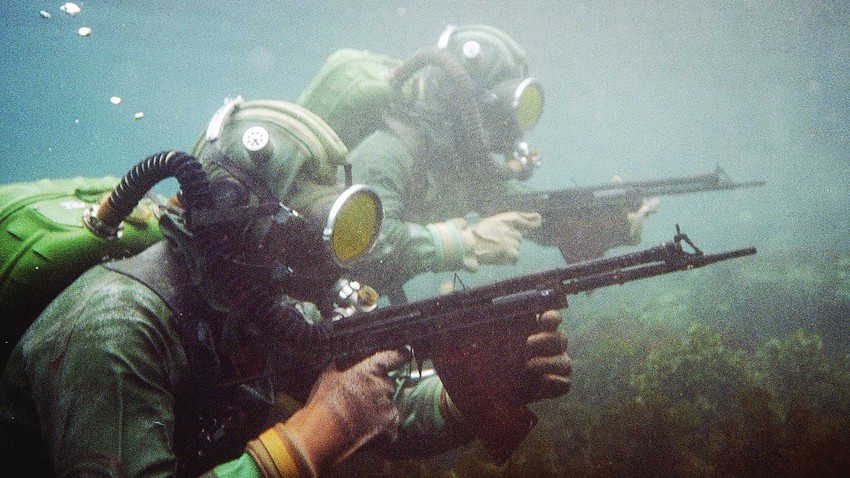 Special Forces frogmen on a mission in the Barents Sea
