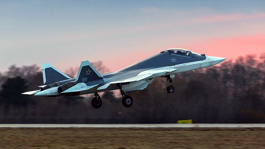 Two-seater Sukhoi PAK FA (T-50) fifth-generation fighter aircraft.