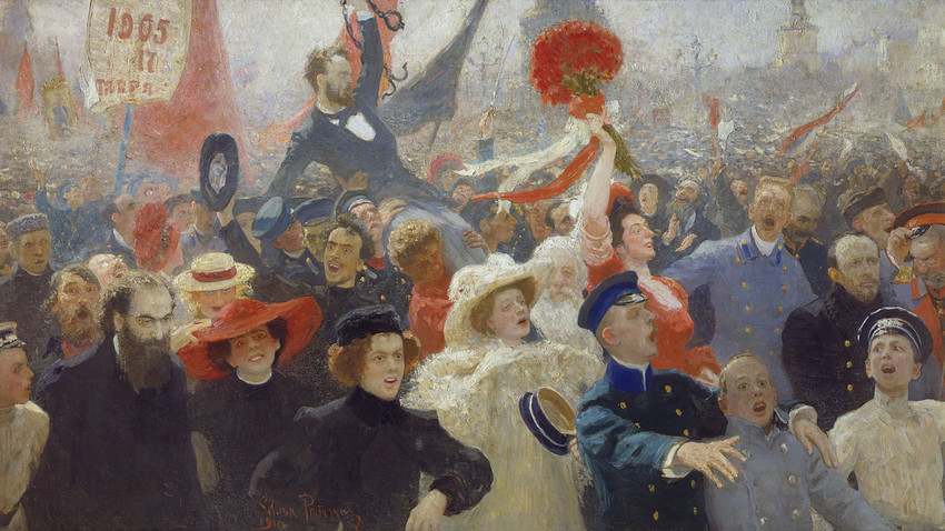 'Manifestación del 17 de octubre de 1905', obra de Iliá Repin.