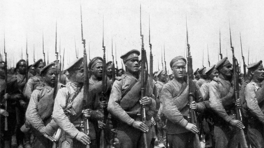 Russian soldiers during the WWI.