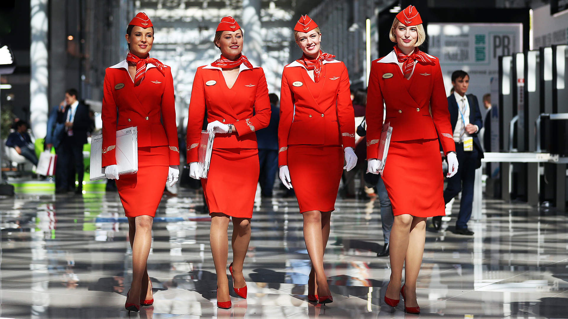 Aeroflot's flight attendants at the 2017 Russian Investment Forum.