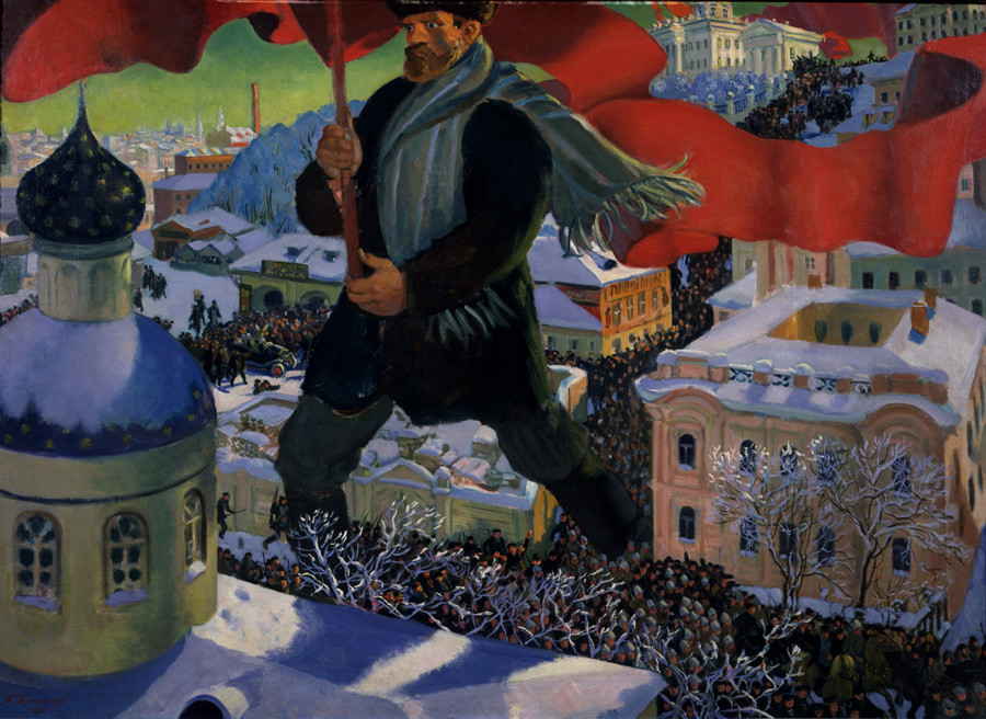 'Bolshevik,' 1920 by Boris Kustodiev