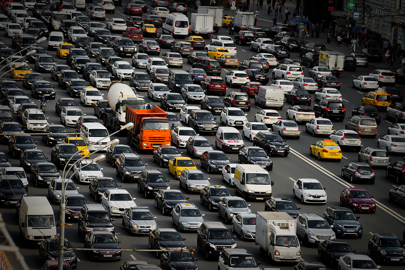 A traffic jam in Moscow