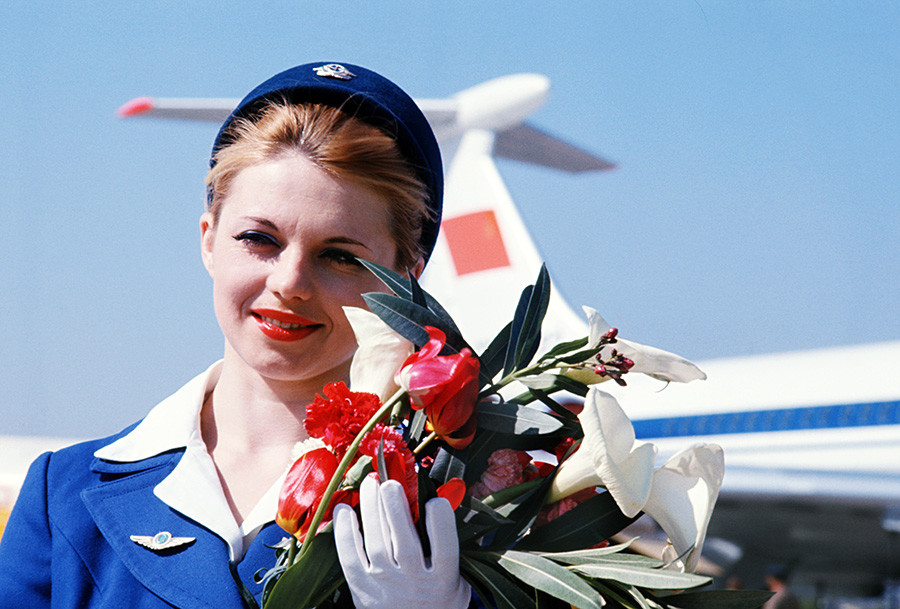 1. junij 1978, ZSSR. Irina Naumova, stevardesa na letalu Il-62M. 