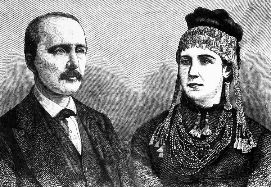 Heinrich Schliemann s svojo ženo
