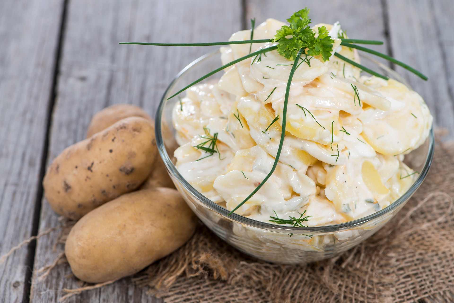 Homemade Potato Salad with fresh herbs.