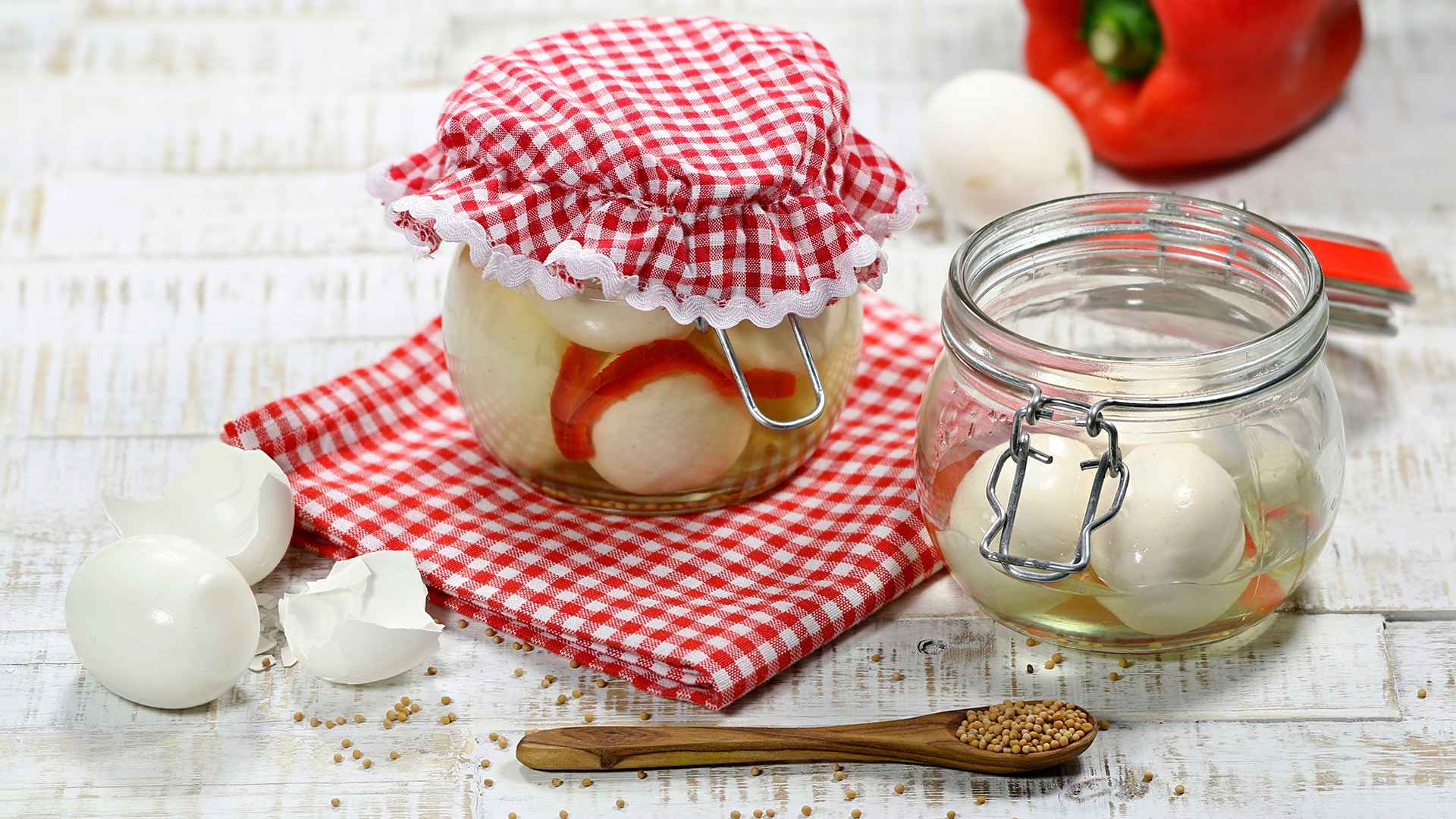 Homemade pickled eggs.