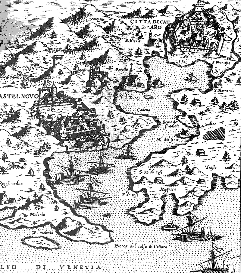 Stara karta Boke kotorske