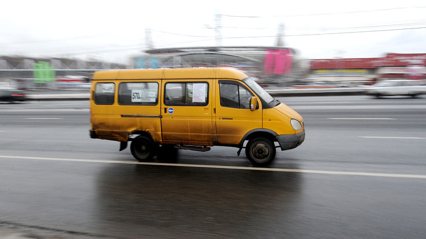 A marshrutka high-speed vehicle in Moscow.