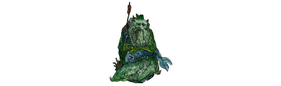 Na mitologia eslava, o Espírito da Água é geralmente um homem idoso coberto de algas e limo.