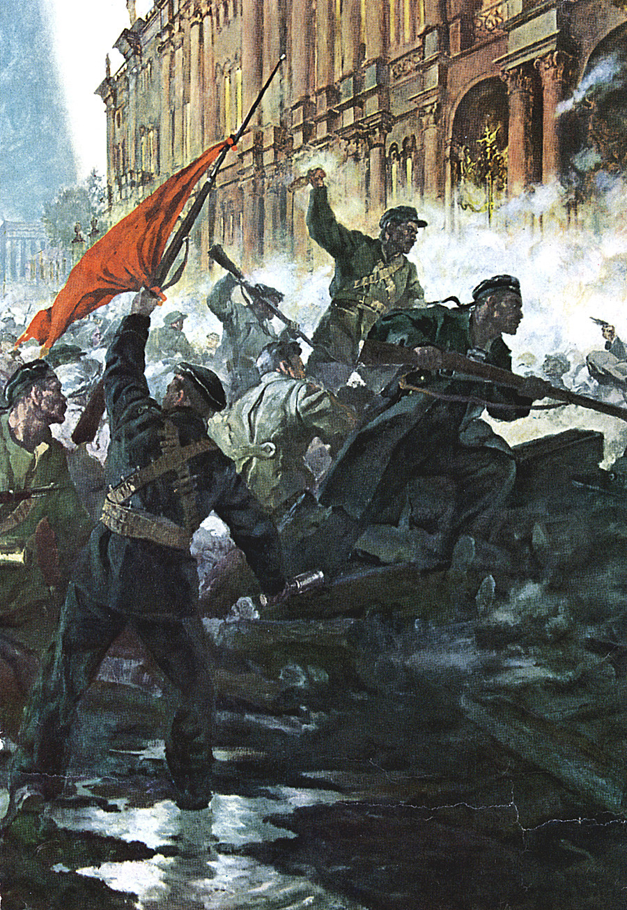 Rivoluzione Russa, ottobre 1917. La presa del Palazzo d’Inverno, Pietrogrado (oggi San Pietroburgo)