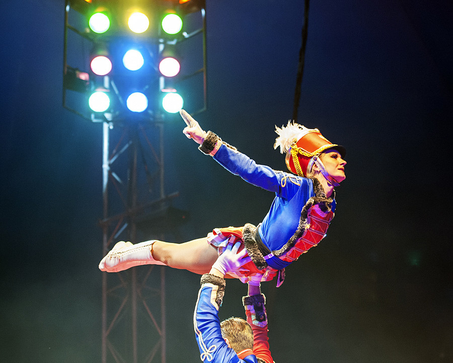 Acrobatic rehearsal at the Moscow State Circus