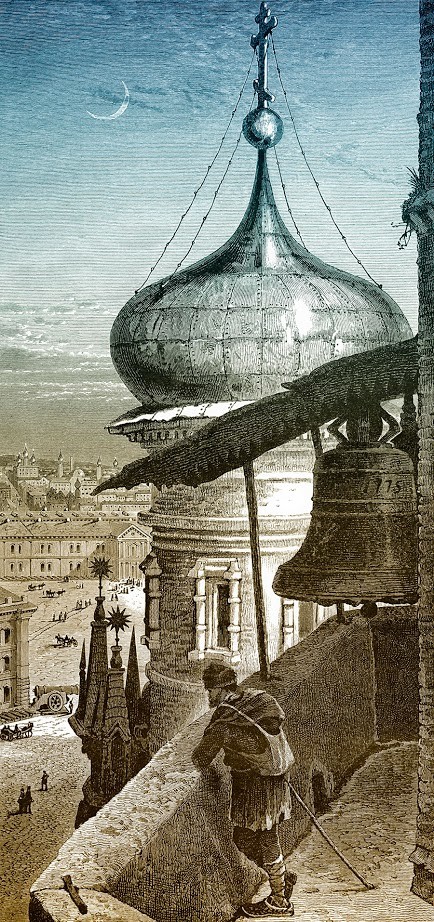 Pogled z zvonika Ivana Velikega, zgodovinska risba, 19. stoletje