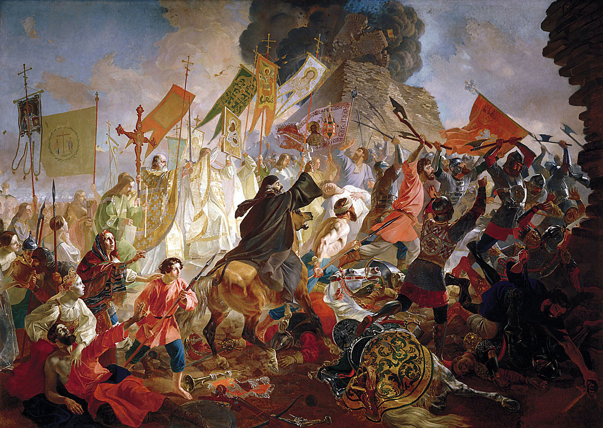 Karl Briullov. Siege of Pskov by Polish King Stefan Batory', 1843.