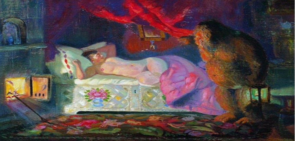 Boris Kustodijev, Trgovčeva žena in domovoj, 1922.