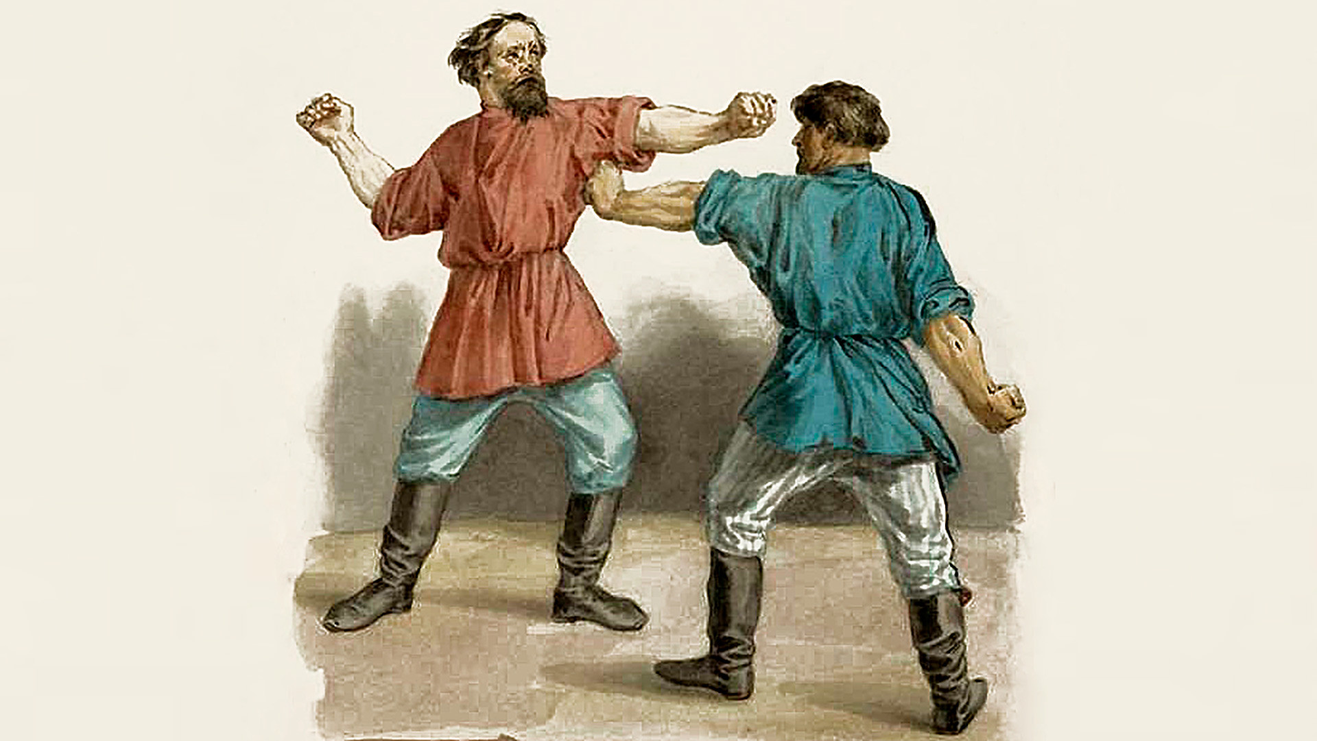 An episode from a fist fight (19-century illustration)