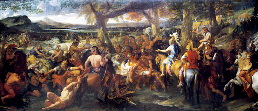 Charles Le Brun, Aleksander se sreča s Porusom po bitki.
