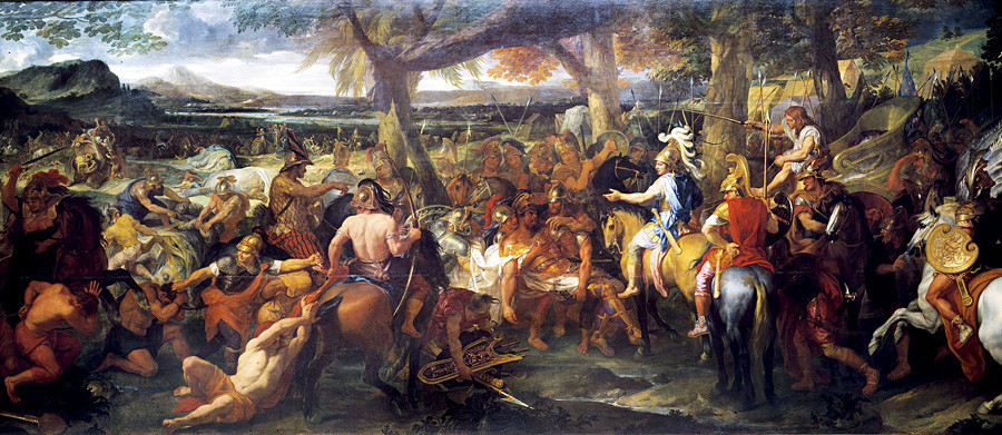 Aleksandar dočekuje Pora poslije bitke. 